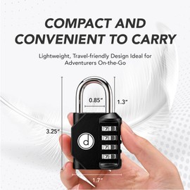 4 Digit Combination Locks 2 Pack - Weatherproof Padlock with Code - Combination Lock for Locker, Gym, Outdoor Gate, Storage Shed, Fence Gate & Bike Lock - Keyless, Easy to Set, Reset - New Black