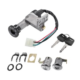 X AUTOHAUX Ignition Switch Lock Cylinder Panel Lock Cushion Lock w/Key for GY6 49cc 50cc 125cc 150cc Scooter Moped Parts for Tao Tao VIP 50/ Front Lock Saddle Lock/Durable / 1 Set