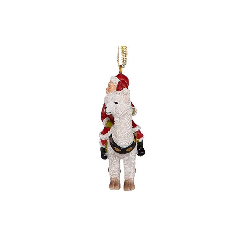 Santa's New Xmas Ride Llama Holiday Ornament: Each