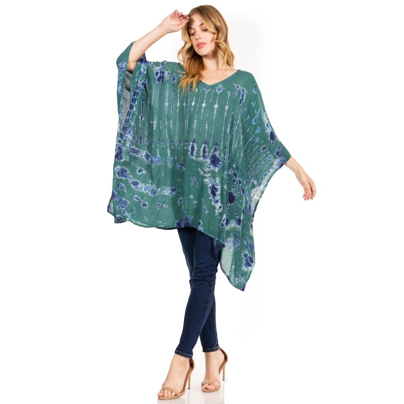 Sakkas Adalwin Desert Sun Lightweight Circle Ponch Tunic Top Blouse