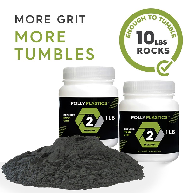 Polly Plastics Rock Tumbler Media Grit Refill, Medium 180/220 Silicon