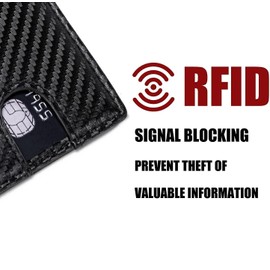 T Tersely Credit Card Holder for Men,Card Wallet, Slim Minimalist Wallet,RFID Card Holder Blocking Front Pocket Secure Thin Credit Card Wallet, Holds up to 7 Cards, Ideal for Travel (Carbon Black)