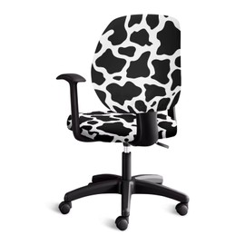 Talayituse Cow Pattern Office Computer Chair Seat Covers, Soft Stretch Washable Universal Rotating Desk Chair Seat Cushion Protectors