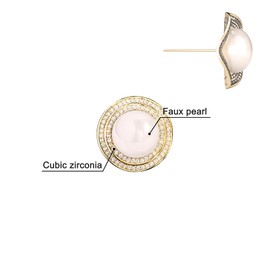 Gold Pearl Earrings for Women Trendy, Piercing Studs Earrings, Pearls Jewelry, Iced Out Earring Bridesmaid Earrings, Mother's Day Jewelry