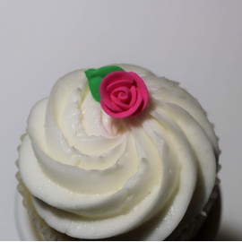 Set of 40 Mini Royal Icing Roses - Edible Cupcake Toppers - Petite Decorations (Hot Pink)