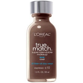 L'Oreal Paris Makeup True Match Super-Blendable Liquid Foundation, Espresso C10, 1 Fl Oz,1 Count