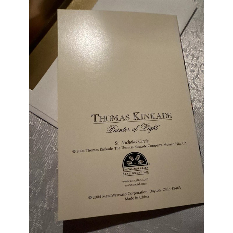 Vtg Unused Christmas Card Thomas Kinkade St Nicholas Circle Village