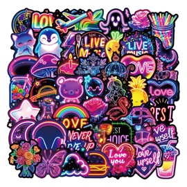 100 PCS Neon Stickers, Cool Graffiti Stickers, Waterproof Decals for Laptop, Phone, Journal, Water Bottles (Multicolour)