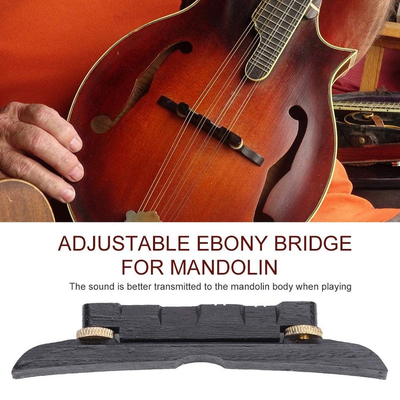 Mandolin Bridge, Adjustable Ebony Bridge Mandolin Instrument DIY Repair Parts