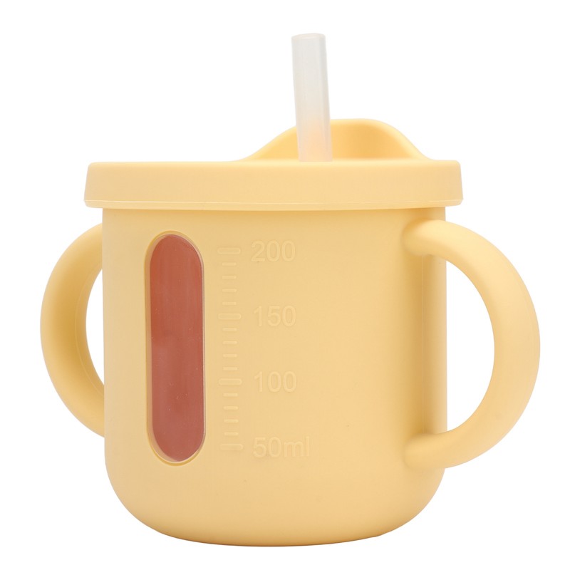 Silicone Sippy Cups Double Handles Lightweight Toddler Training Cup with