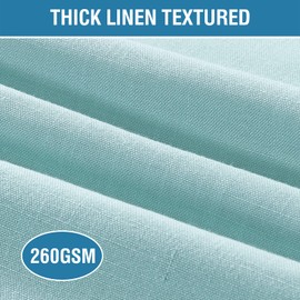 Smarcute Linen Placemats Washable, Set of 6 Spill-Proof Waterproof Table Mats for Dining Table/Kitchen Solid Table Mats Heat Resistant Table Placemats for Dining Decor, Aqua, 46X30cm