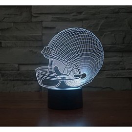 SUPERRUIDALONG 3D Football Cap Illusion Lamps Great 16 Colour Changing Acrylic Touch Table Desk Night Light with for Children Bedroom Birthday Gifts Gift Changing Lumières LED