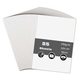 White Card, A4 Card 250GSM Thick Card Stock for Cards Making, Scrapbook, Office Printing and Arts or Crafts DIY (25 Sheets)