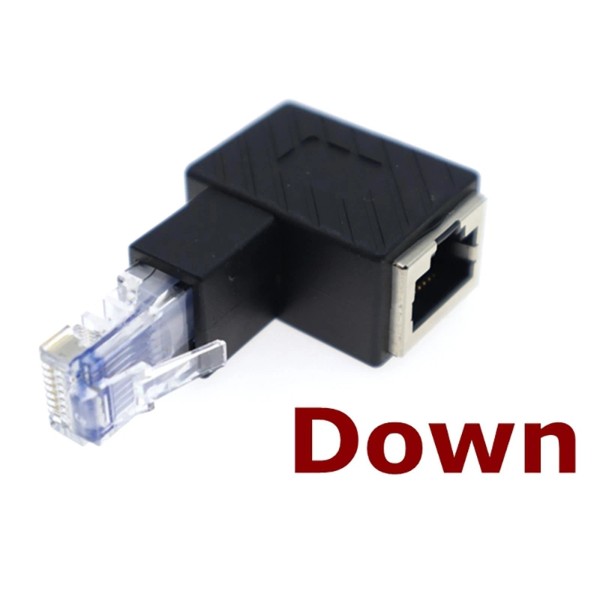 Unbranded 1Pc 90° Down RJ45 Cat 5e Male to Female