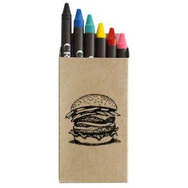 Azeeda 'Stacked Burger' Coloured Crayon Set (CY00029839)