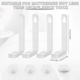 4Pcs Bed Sheet Clips, Lock Fitted Sheet Holder Keeping Sheets Firm and Tight, Bedsheet Clip for Mattress Over 16cm Thick