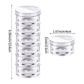 6 Pack 7 Day Stackable Pill Organizers Round Pill Organizer Case
