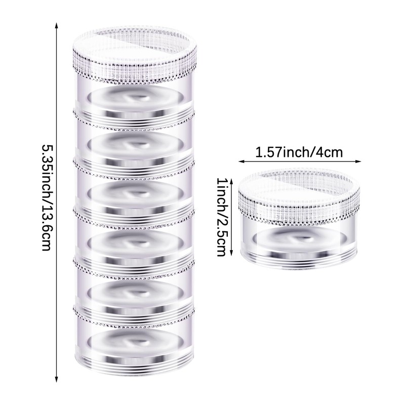 6 Pack 7 Day Stackable Pill Organizers Round Pill Organizer