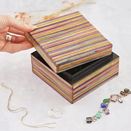 Dhari Fair Trade Handmade Striped Large Box