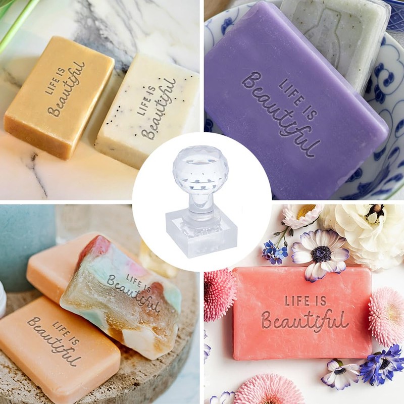 PH PandaHall Word Acrylic Stamp Life is Beautiful Soap Embossing