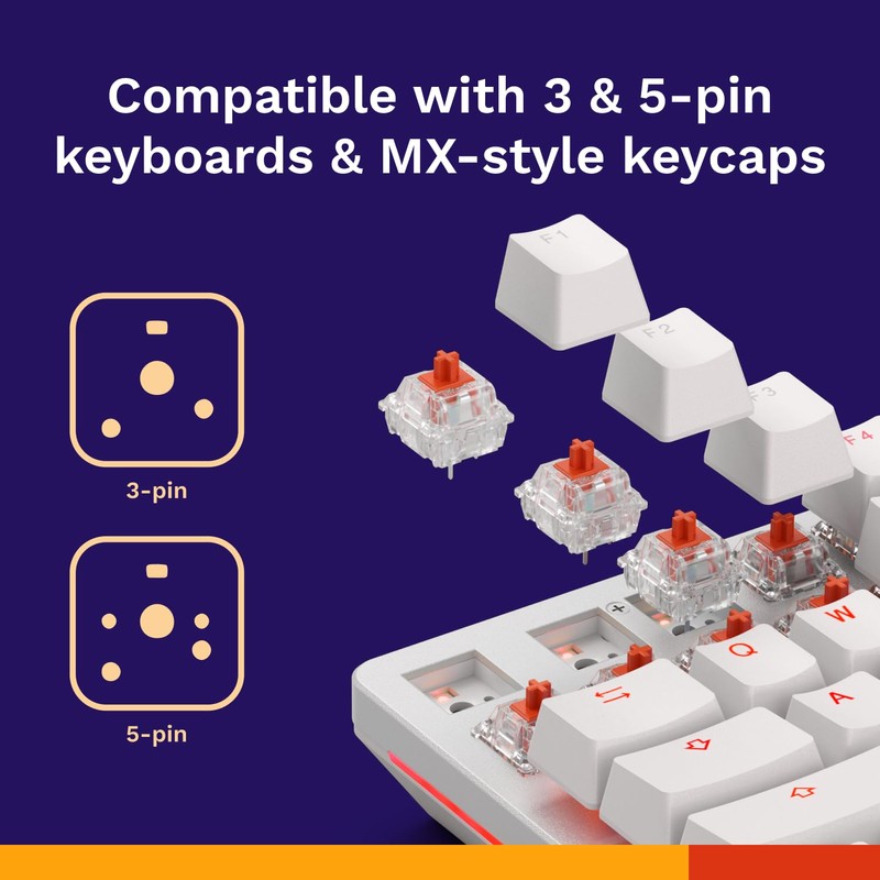 Glorious Fox Linear Mechanical Switches for Mechanical Keyboards: 110 PCS,