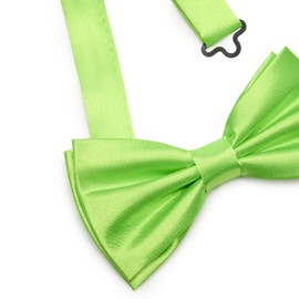 Ladeheid Elegant Men's Bow Tie - High Quality, Shiny, Adjustable, Perfect for Wedding, Party, Office, Ideal for Men, Women, Teenagers, Size 12 cm x 6 cm BMS, lime