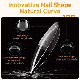 Makartt Nail Tips: Short Almond Full Cover Fake Nails 510pcs, 15 Sizes Soft Gel Half Matte Pre-shape Soak Off for Press on Nails DIY for Extension No Crease Acrylic Nail Manicure DIY Salon Home