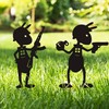 Xedatric Battle Ant Metal Garden Decor–4-Piece Metal Yard Art Set