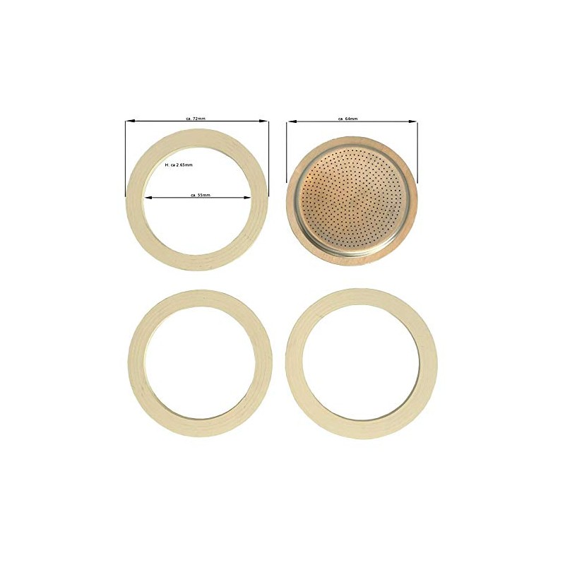 Sergioshop Replacement Seal Set for Espresso Maker - 6 Cups