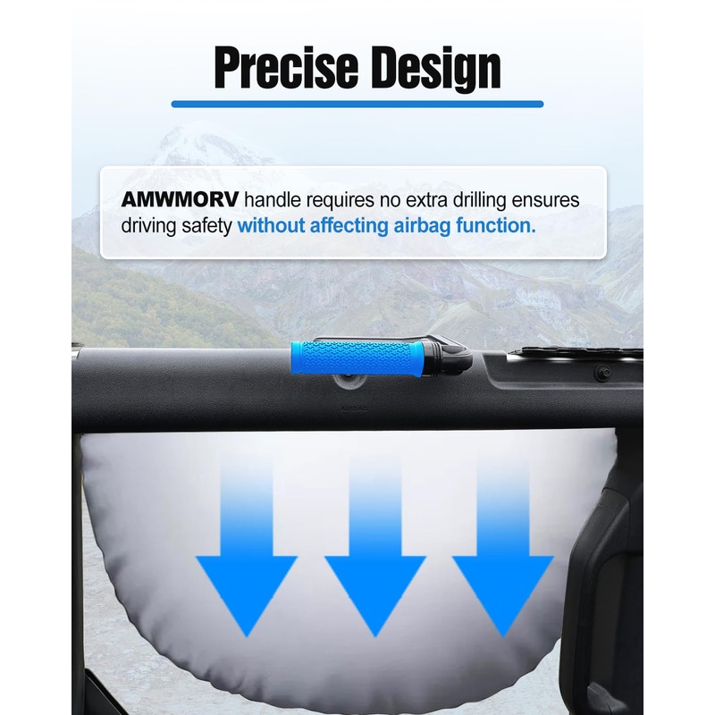 AMWMORV 2 Pack Roll Bar Grab Handles for Ford Bronco