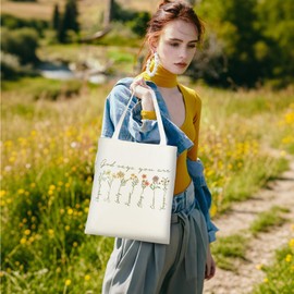 Bible Canvas Tote Bag, Christian Tote Bag, Christian Gifts for Women, Double Side Printed Canvas Tote Bags for Women, Reusable Canvas Shopping Bag for Shopping, Work, Travel