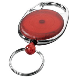 linie zwo ®, 10 Pcs Retractable Key Rings with Carabiner Red