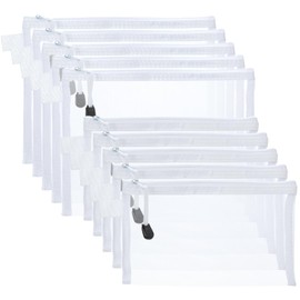 10 Pieces Zipper Nylon Mesh Pouch，Cosmetic Bags，Zipper Bags for Organizing Storage，Toys, Puzzle, Board Games，Multipurpose Travel Bags and Office Supplies