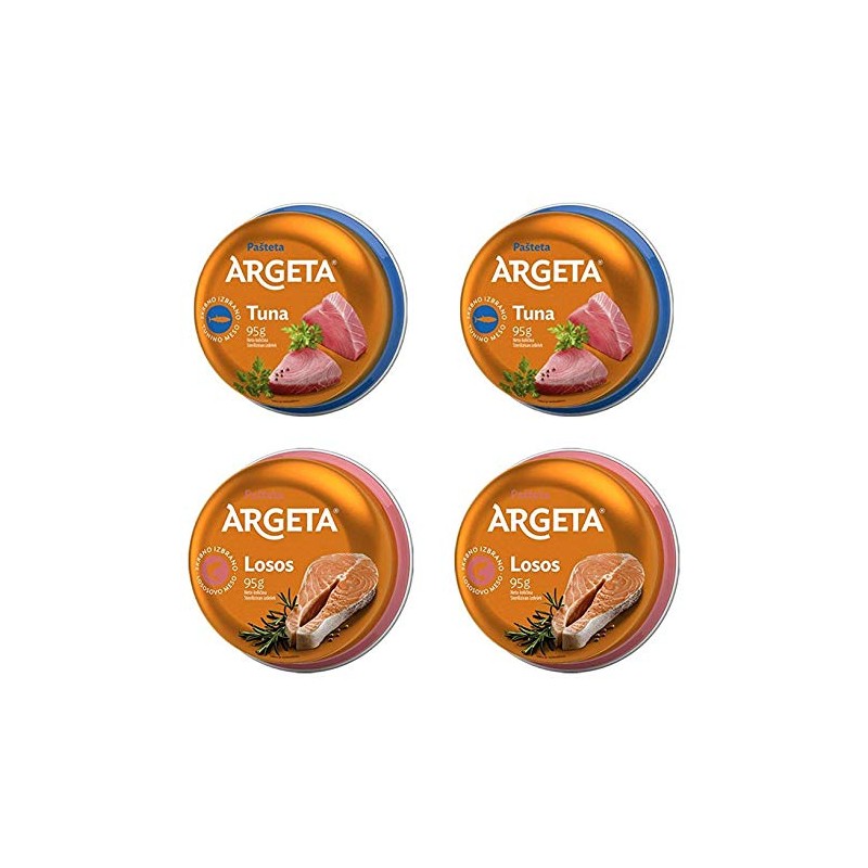 Argeta Tuna and Salmon Pate Pack of 4 From Europe