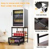 Sugitek Mini Fridge Stand with Storage and 8 Mobile Wheels,Heavy