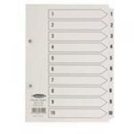 Concord Classic Index Mylar-reinforced Punched 2 Holes 1-10 A5 White Ref 07101/CS71
