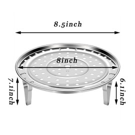 Steamer Rack for Cooking,18/8 Stainless Steel Steaming Rack,8.7 Inch Steam Tray with Removable Legs for Steamer Cookware Baking Instant Pressure Cooker Multi-functional Steamer Basket
