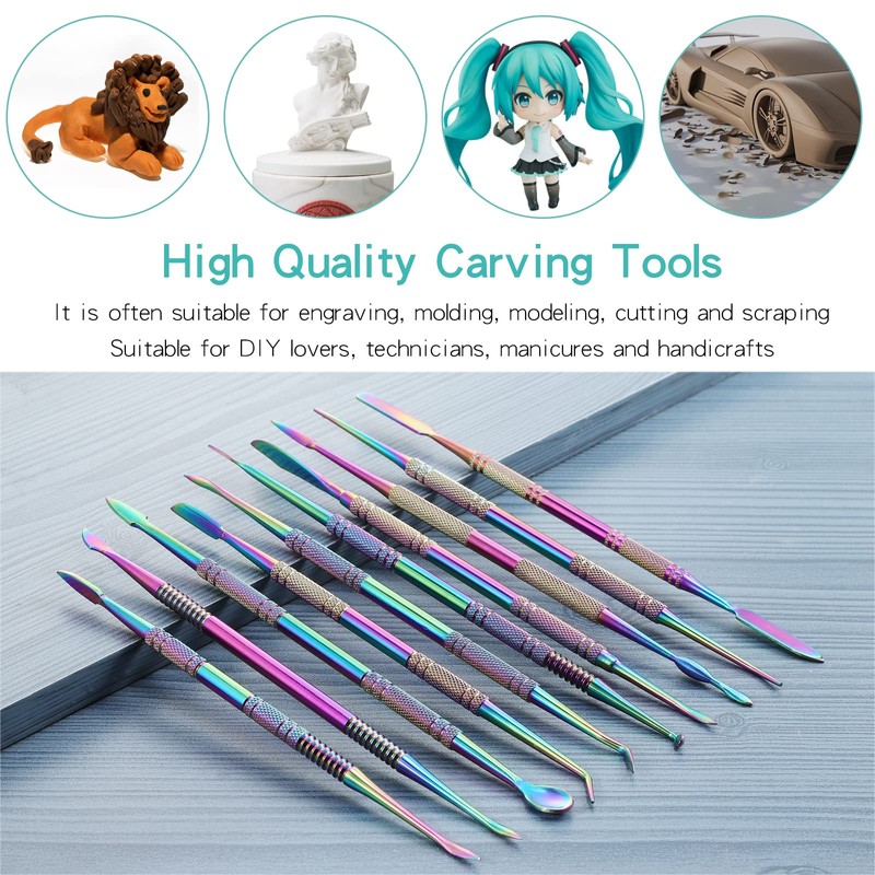 Coolty 10 Pieces Clay Wax Carving Tool, Modelling Tool Double