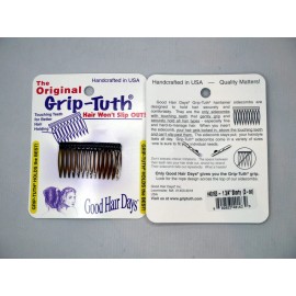 Good Hair Days 4 Combs x Good Hair Days Grip-Tuth® 1 3/4" Brown Shorty Combs Made in USA 40163