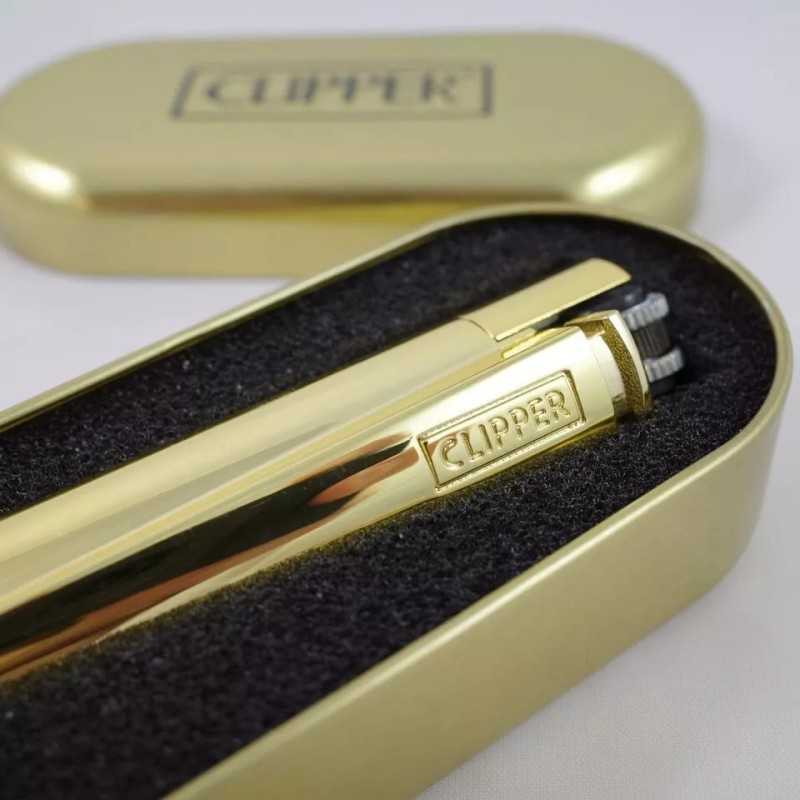 Clipper NEW CLIPPER Metal Lighter Shiny Gold finish - Gift