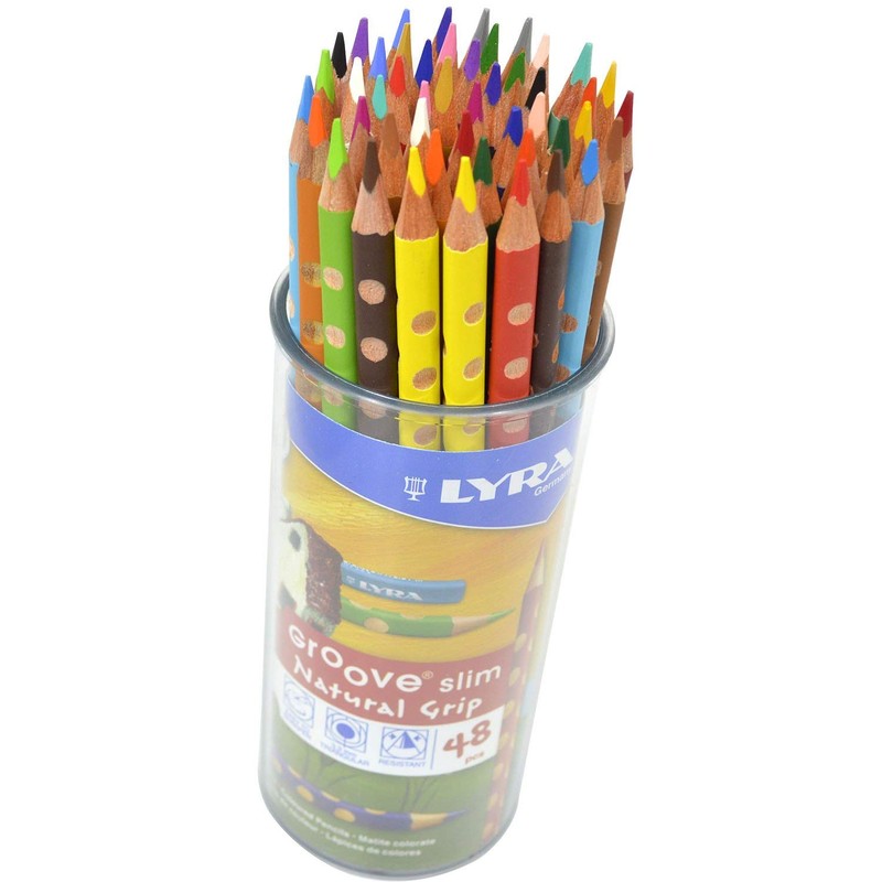 LYRA Groove Slim Wooden Colouring Pencils, 48 Pieces in Assorted