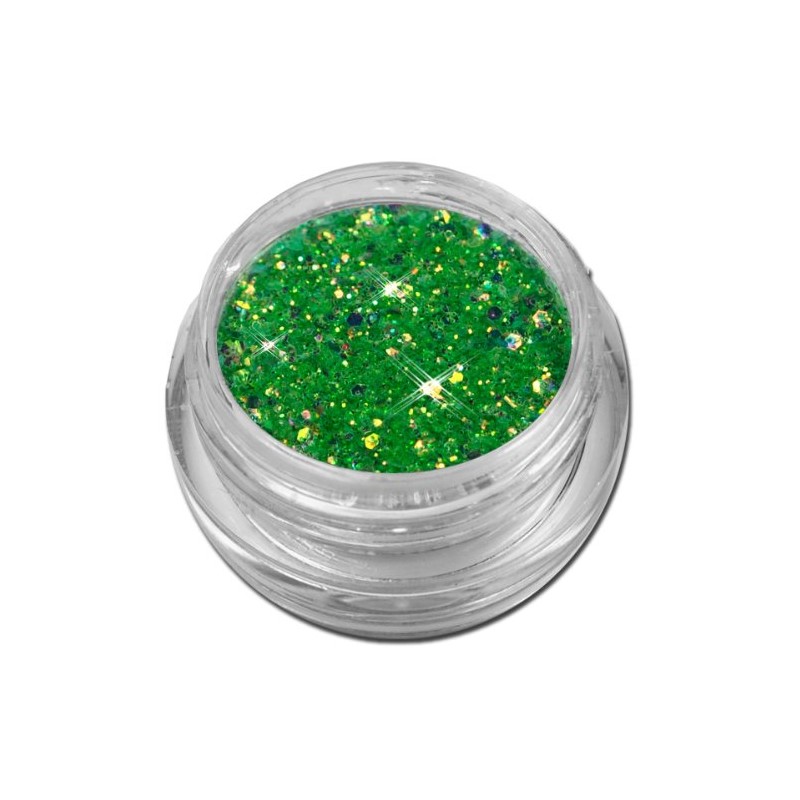 Glamour Mix Glitter Powder Green Iridescent Nail Art