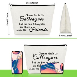 Colleagues to Friends Gifts Makeup Bag Colleague Friendship Gifts Work Friend Leaving Gift Thank You Appreciation Gifts Work Bestie Gifts Coworker Friend Gift Travel Cosmetic Bag Retirement Gift