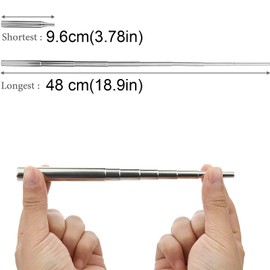 Fire Blower Pipe,Blow Fire Tube,2PCS Pocket bellows Blowpipe Blowpipe tool stainless steel can be a lot of fire tools, fire tube, telescopic fire rod