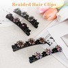 4PCS 2025 New Sparkling Crystal Stone Braided Hair Clips for
