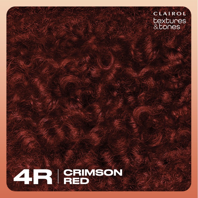 Clairol Textures & Tones Permanent Hair Dye, 4R Crimson Red