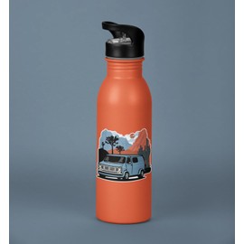 Retro Camper Van Sticker - 3.5" Vintage Van Life Vinyl Decal Stickers, Nomad Camping Joshua Tree, Arizona Desert Waterproof Outdoor Decals