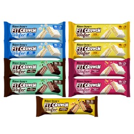 FITCRUNCH Wafer Protein Bars, 16g of Protein & 1-3g of Sugar (9 Bars, Variety Pack)