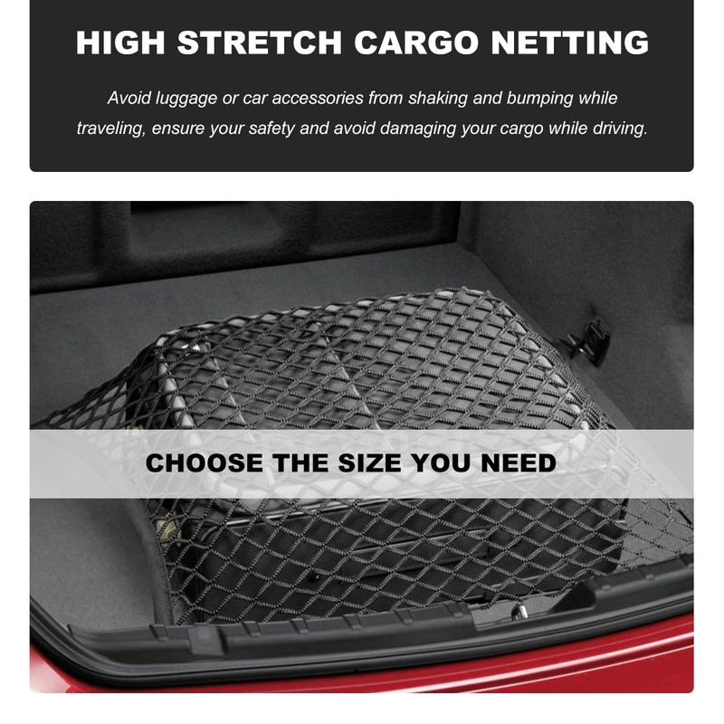 BWBWND Elastic Cargo Net for SUV, 31.5" x 23.6" Stretchable