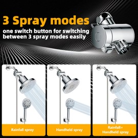 ASNGDR Shower Head with Filter 10+3 Mode Dual Filtration System | High-Pressure Spray for Hair/Bathtub/Pet Cleaning | 79-inch Stainless Steel Hose, Chrome Plated (Chlorine Removal & Skin Protection)
